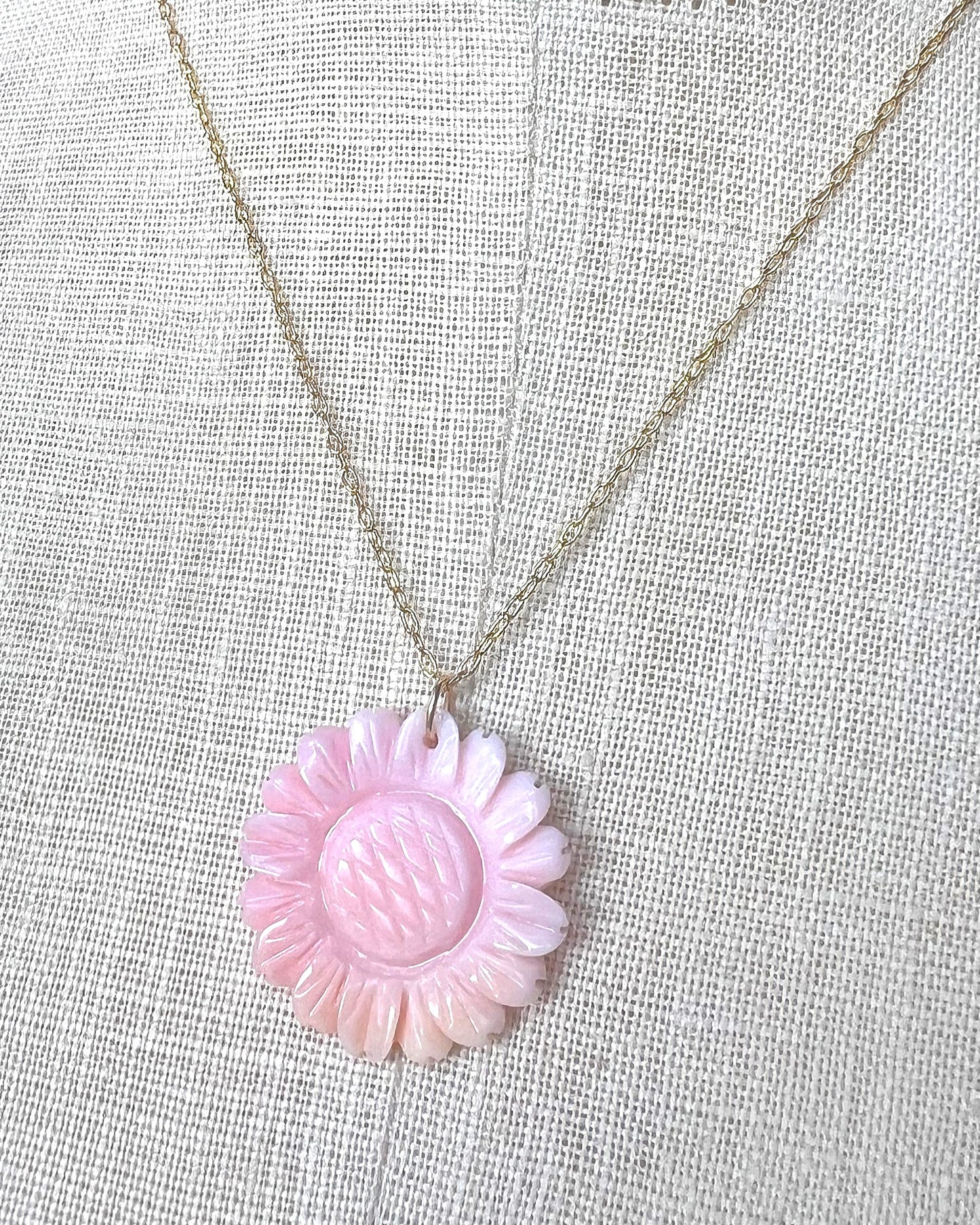 pink queen conch sunflower earrings