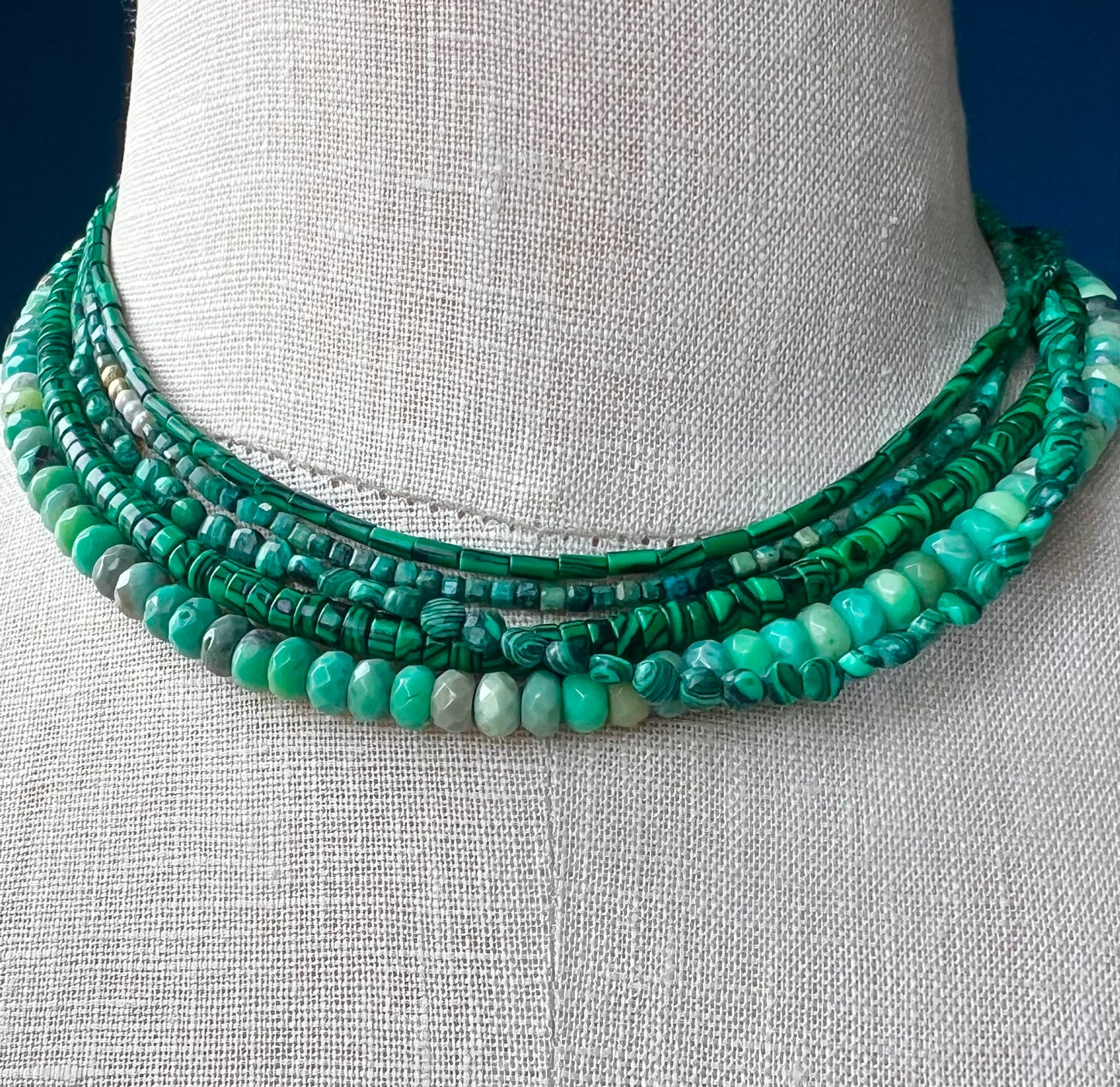 chrysoprase and freshwater pearl choker