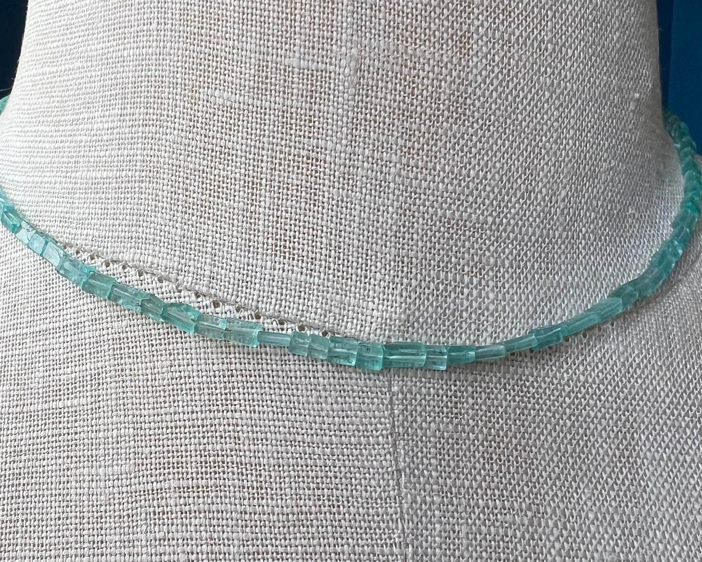 blue apatite choker with peridots