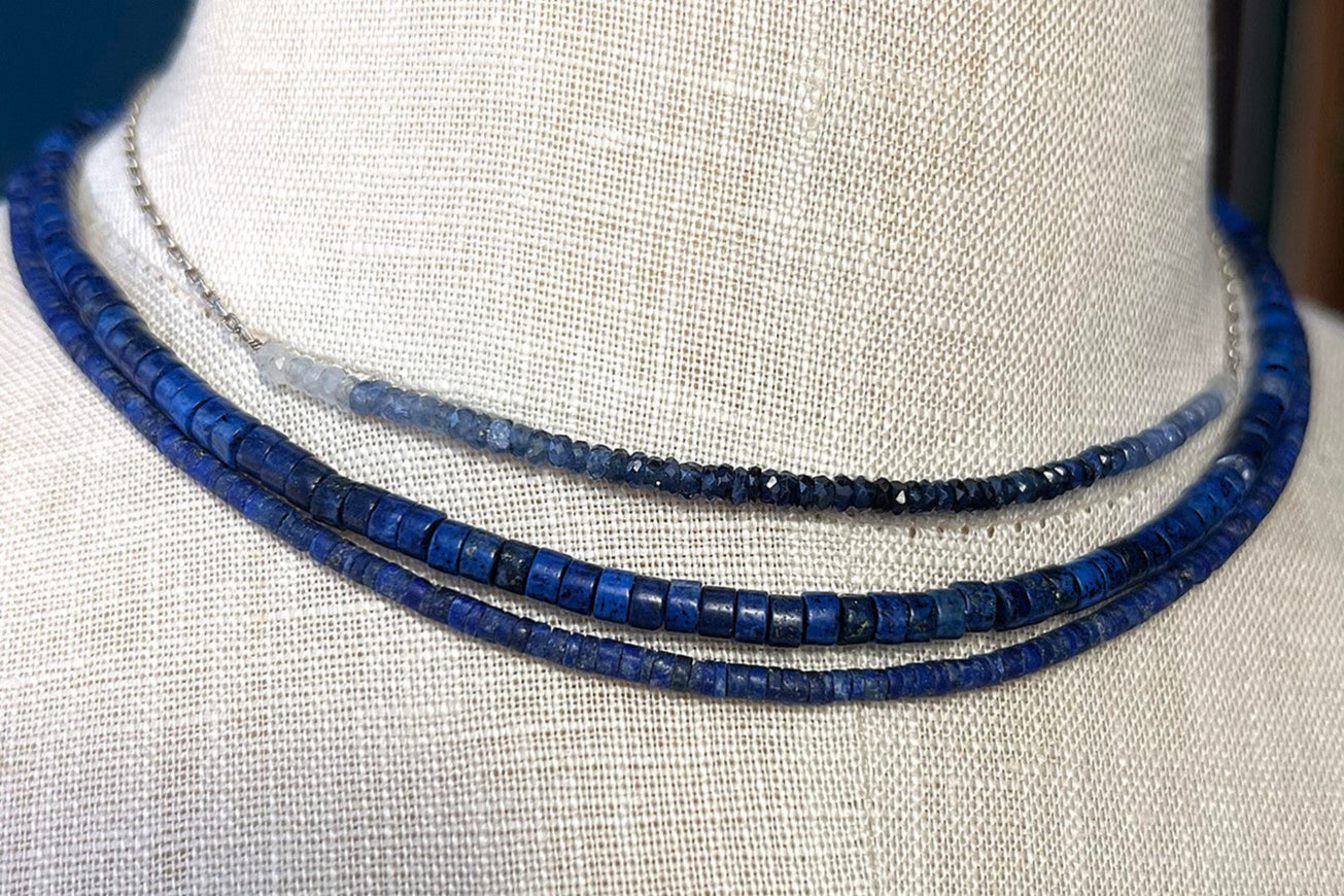 ombré blue sapphire necklace