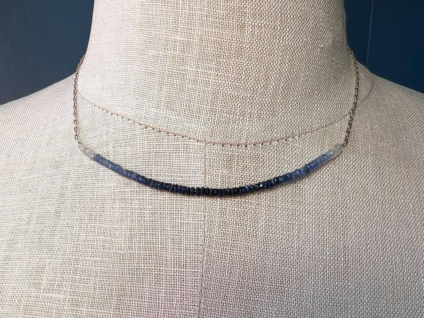 ombré blue sapphire necklace